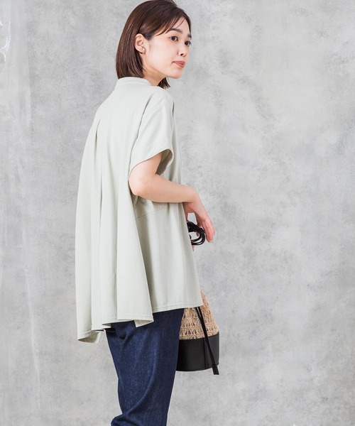 美品 グレディブリリアン ACUTA ブザムパール釦５分Ｔシャツ チュニック丈 Gready Brilliant（グレディブリリアン）の「ブザムパール釦5分