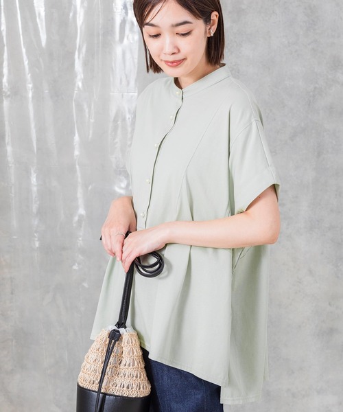 美品 グレディブリリアン ACUTA ブザムパール釦５分Ｔシャツ チュニック丈 Gready Brilliant（グレディブリリアン）の「ブザムパール釦5分