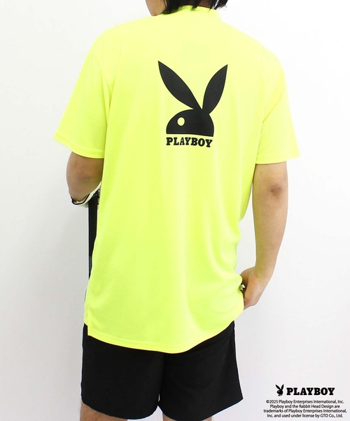 PLAYBOY（プレイボーイ）の「【GOLF】ゴルフウェア　PLAYBOY　接触冷感モックネックT（Tシャツ/カットソー・メンズ・イエロー/ブラック/グレー・M/L/XL）」の3枚目の写真