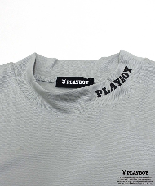 PLAYBOY（プレイボーイ）の「【GOLF】ゴルフウェア　PLAYBOY　接触冷感モックネックT（Tシャツ/カットソー・メンズ・イエロー/ブラック/グレー・M/L/XL）」の4枚目の写真