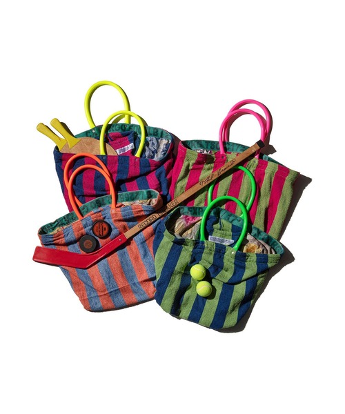 PUEBCO かごバッグ PUEBCO トートバッグ RECYCLED PLASTIC STRIPE BAG Square