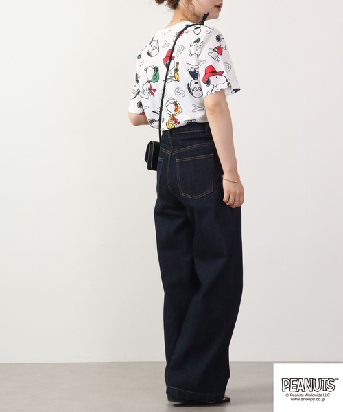 PEANUTS(ピーナッツ)の「PEANUTS スヌーピー 総柄 Tシャツ 半袖(Tシャツ/カットソー・レディース・ホワイト/ライトグリーン/アイボリー・M/L/LL)」の11枚目の写真