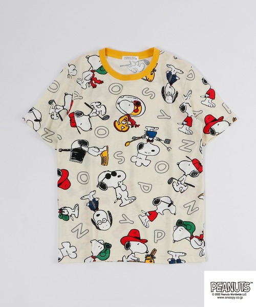 PEANUTS(ピーナッツ)の「PEANUTS スヌーピー 総柄 Tシャツ 半袖(Tシャツ/カットソー・レディース・ホワイト/ライトグリーン/アイボリー・M/L/LL)」の13枚目の写真