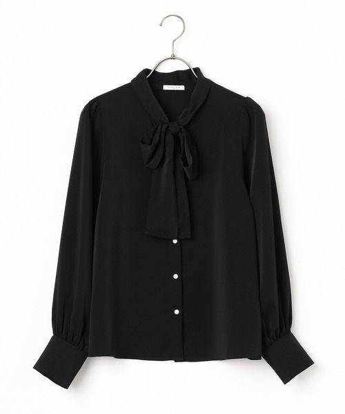 Honeys（ハニーズ）の「ボウタイブラウス（シャツ/ブラウス・レディース・ホワイト/ブラック/スモークピンク/ブラック系その他・S/M/L/LL/3L）」の16枚目の写真
