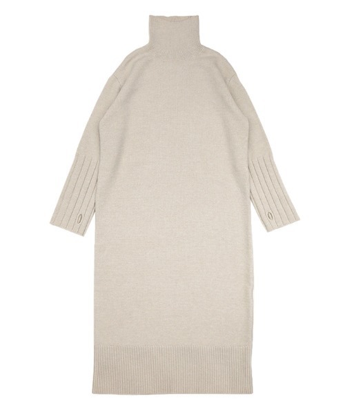 セール】【サイズ展開あり】フィンガータートルニットロングワンピース