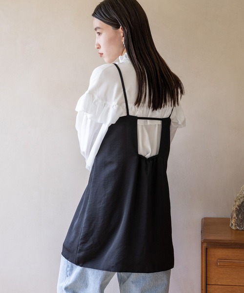 LOWRYS FARM（ローリーズファーム）の「レイヤードキャミチュニック　972832（キャミソール・レディース・ブラック/ブラック系その他・FREE）」の7枚目の写真