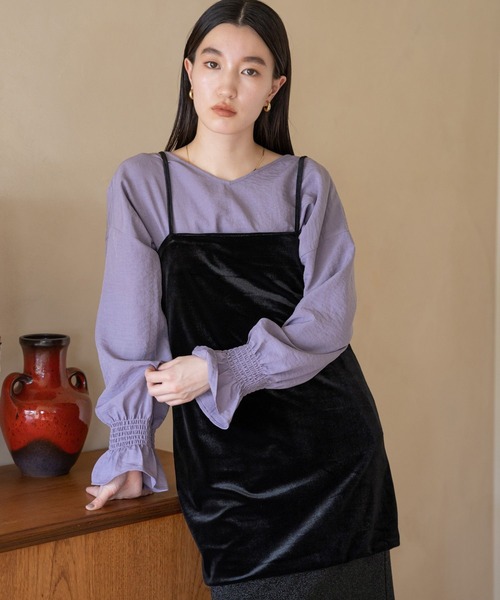 LOWRYS FARM（ローリーズファーム）の「レイヤードキャミチュニック　972832（キャミソール・レディース・ブラック/ブラック系その他・FREE）」の9枚目の写真