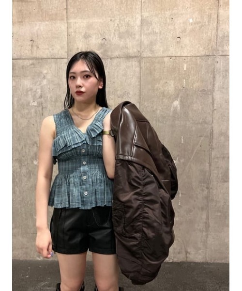 MOUSSY（マウジー）の「CHECK GATHER トップス（タンクトップ・レディース・ブルー/レッド・FREE）」の18枚目の写真