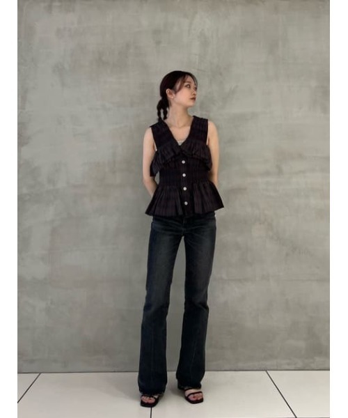 MOUSSY（マウジー）の「CHECK GATHER トップス（タンクトップ