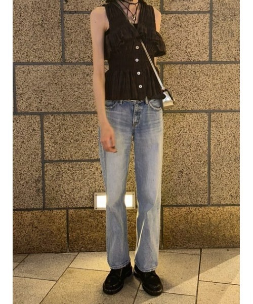 MOUSSY（マウジー）の「CHECK GATHER トップス（タンクトップ・レディース・ブルー/レッド・FREE）」の7枚目の写真