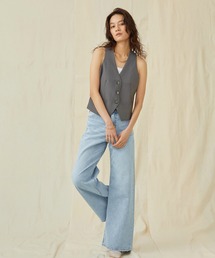 Lee | Lee/リー 【OtonaMuse6月号掲載】ワイドデニムパンツ美脚 腰回りスッキリ【STANDARD WARDROBE LASTIC ストレッチデニム】(デニムパンツ)