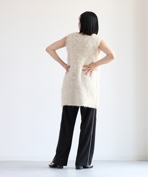 cepo(セポ)の「シャギーロングベスト(ベスト・レディース・ブラウン/オフホワイト/ブルー・M)」の15枚目の写真