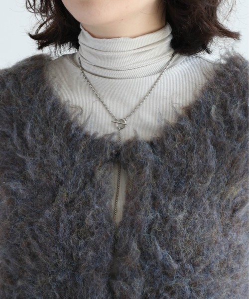 cepo(セポ)の「シャギーロングベスト(ベスト・レディース・ブラウン/オフホワイト/ブルー・M)」の22枚目の写真