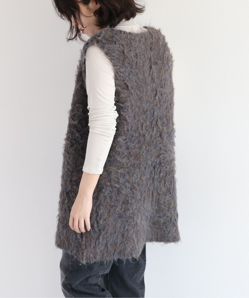 cepo(セポ)の「シャギーロングベスト(ベスト・レディース・ブラウン/オフホワイト/ブルー・M)」の13枚目の写真