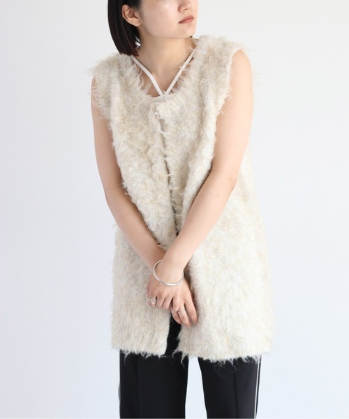 cepo(セポ)の「シャギーロングベスト(ベスト・レディース・ブラウン/オフホワイト/ブルー・M)」の14枚目の写真