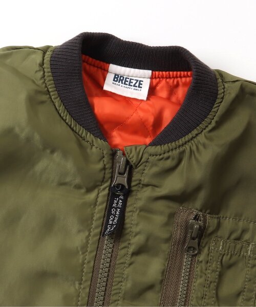 BREEZE（ブリーズ）の「MA-1ベスト（MA-1・キッズ・カーキ・90/130/110）」の3枚目の写真