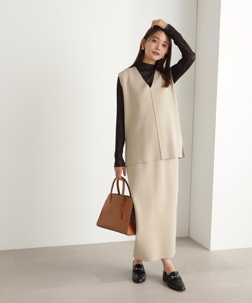 N.（N. Natural Beauty Basic）（エヌエヌナチュラルビューティーベーシック）の「シュリンクハイネックシアーインナーカットソー（Tシャツ/カットソー・レディース・ホワイト/ブラック/ブルー・MEDIUM）」の8枚目の写真