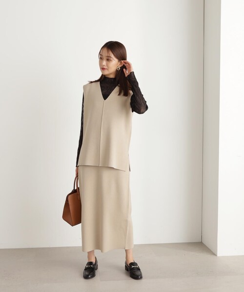 N.（N. Natural Beauty Basic）（エヌエヌナチュラルビューティーベーシック）の「シュリンクハイネックシアーインナーカットソー（Tシャツ/カットソー・レディース・ホワイト/ブラック/ブルー・MEDIUM）」の11枚目の写真
