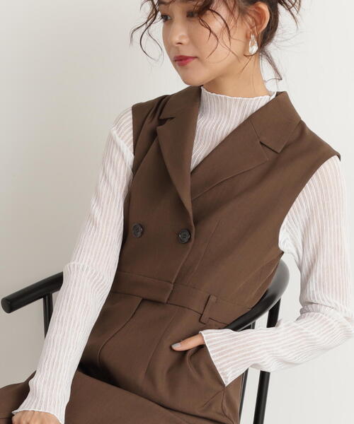 N.（N. Natural Beauty Basic）（エヌエヌナチュラルビューティーベーシック）の「シュリンクハイネックシアーインナーカットソー（Tシャツ/カットソー・レディース・ホワイト/ブラック/ブルー・MEDIUM）」の15枚目の写真