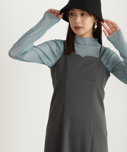 N.（N. Natural Beauty Basic）（エヌエヌナチュラルビューティーベーシック）の「シュリンクハイネックシアーインナーカットソー（Tシャツ/カットソー・レディース・ホワイト/ブラック/ブルー・MEDIUM）」の3枚目の写真
