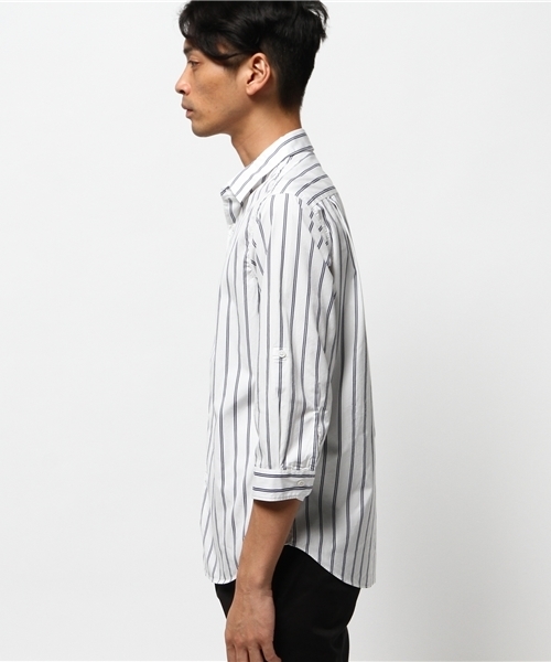 EDIFICE（エディフィス）の「◇ブルーストライプROLL UP レギュラー1（シャツ/ブラウス・メンズ・ブルー系その他/ホワイト/ブルー・46/48/44）」の11枚目の写真