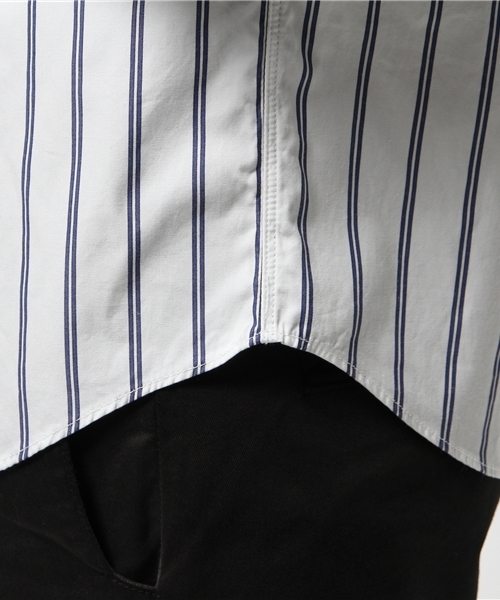 EDIFICE（エディフィス）の「◇ブルーストライプROLL UP レギュラー1（シャツ/ブラウス・メンズ・ブルー系その他/ホワイト/ブルー・46/48/44）」の5枚目の写真