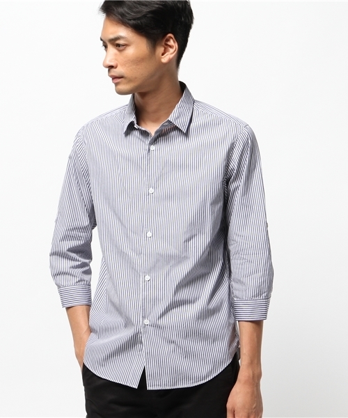 EDIFICE（エディフィス）の「◇ブルーストライプROLL UP レギュラー1（シャツ/ブラウス・メンズ・ブルー系その他/ホワイト/ブルー・46/48/44）」の17枚目の写真
