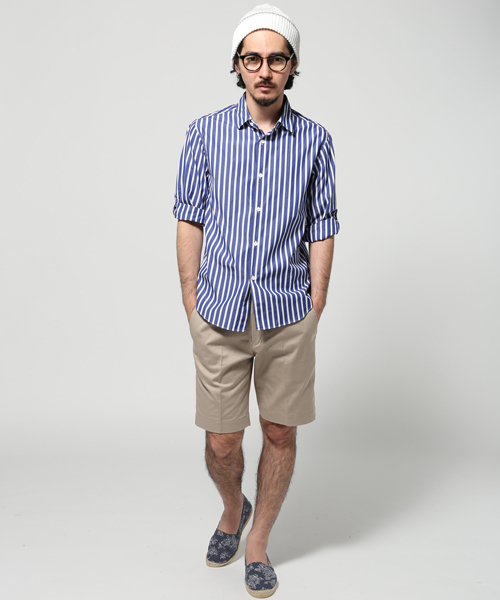 EDIFICE（エディフィス）の「◇ブルーストライプROLL UP レギュラー1（シャツ/ブラウス・メンズ・ブルー系その他/ホワイト/ブルー・46/48/44）」の20枚目の写真