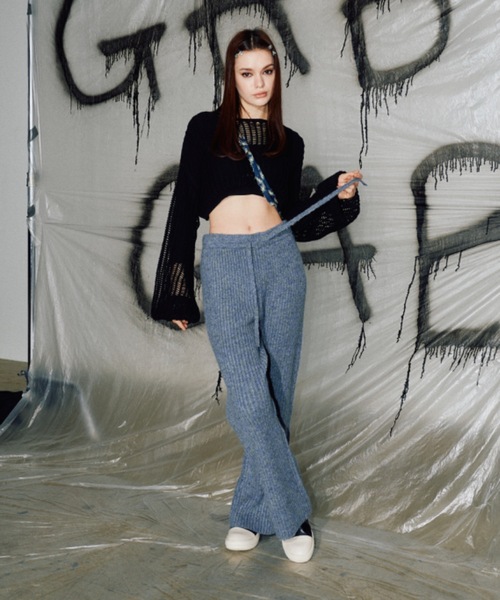 ドゥーズィエムクラス　Rib knit PT リブニットパンツ　34 ネイビー Diner B RIB パンツ（その他パンツ）｜MUSE de Deuxieme Classe