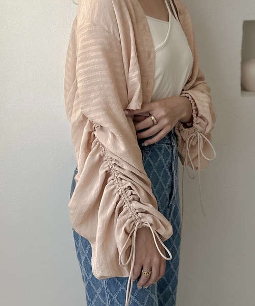 apres jour clair(アプレジュールクレア)の「【apres jour clair】袖ドロストバンドカラーシャツ【ZOZOTOWN限定アイテム】(シャツ/ブラウス・レディース・イエロー系その他/アイボリー/ベージュ・フリー/X-LARGE)」の11枚目の写真