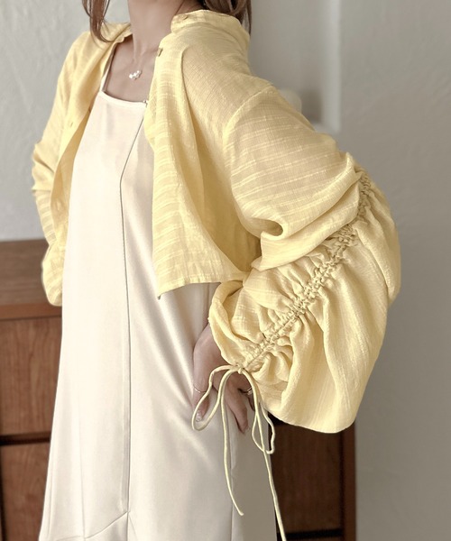 apres jour clair(アプレジュールクレア)の「【apres jour clair】袖ドロストバンドカラーシャツ【ZOZOTOWN限定アイテム】(シャツ/ブラウス・レディース・イエロー系その他/アイボリー/ベージュ・フリー/X-LARGE)」の16枚目の写真