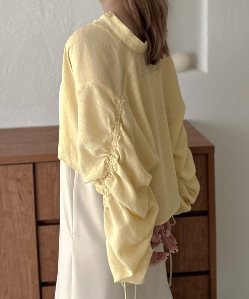 apres jour clair(アプレジュールクレア)の「【apres jour clair】袖ドロストバンドカラーシャツ【ZOZOTOWN限定アイテム】(シャツ/ブラウス・レディース・イエロー系その他/アイボリー/ベージュ・フリー/X-LARGE)」の21枚目の写真