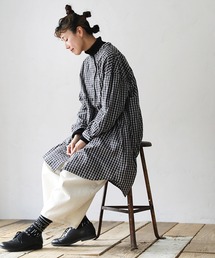 ソウルベリーチュニック　タートルと合わせたいモノトーンチェックなチュニック タートルと合わせたいモノトーンチェックなチュニック（シャツ