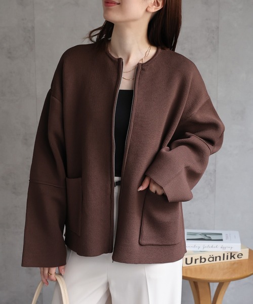 セール】＜新色追加＞ ランタンスリーブショートブルゾン/カーディガン