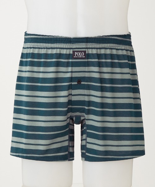 GUNZE（グンゼ）の「POLO BCS/ポロ ビーシーエス ニットトランクス 先染めボーダー（トランクス・メンズ・グリーン/グレー・MEDIUM/LARGE）」の8枚目の写真
