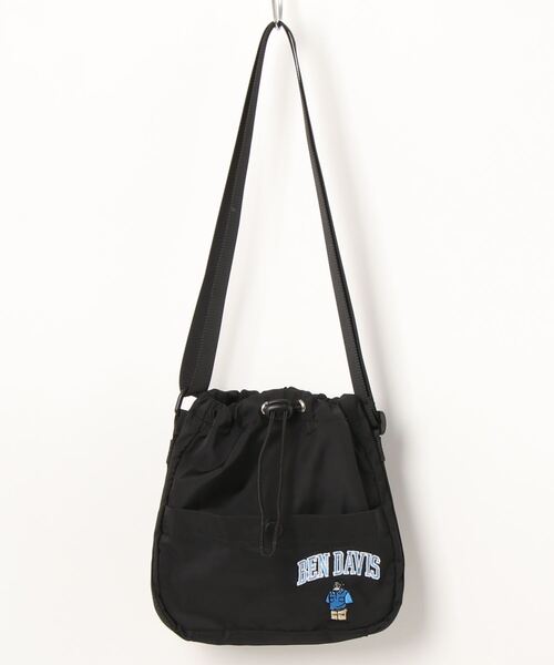 BEN DAVIS（ベンデイビス）の「《BEN DAVIS/ベンデイビス》刺繍ドローストリングショルダー（ショルダーバッグ・メンズ・ブラック/チャコール・FREE）」の9枚目の写真