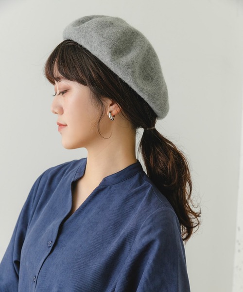 RODE SKO(ロデスコ)の「バスクベレー帽(ハンチング/ベレー帽・レディース・ブラック/アイボリー/ライトグレー/ロイヤルブルー・ONE)」の4枚目の写真