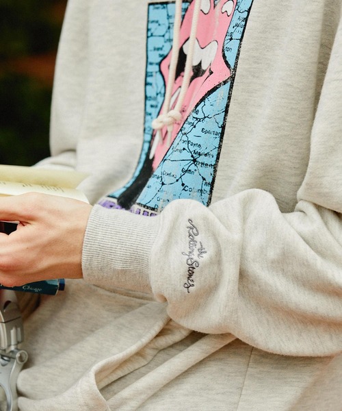 EMMA CLOTHES（エマクローズ）の「【The Rolling Stones/Queen】ロックプリント オーバーサイズ ピグメント加工 プルオーバーパーカー EMMA CLOTHES（パーカー・メンズ・グレー系2/ネイビー系3/ブラック系1/ブラック系3/グレー系1/ネイビー系1/ブラック系2・M/L）」の8枚目の写真