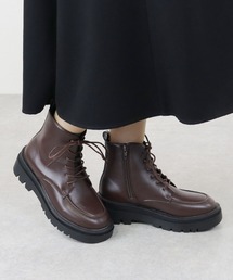 Liberty doll/軽量厚底 Uチップ 6ホール レースアップブーツ トラックソール ユニセックス(9111)