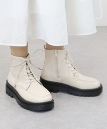 Liberty doll/軽量厚底 Uチップ 6ホール レースアップブーツ トラックソール ユニセックス(9111)