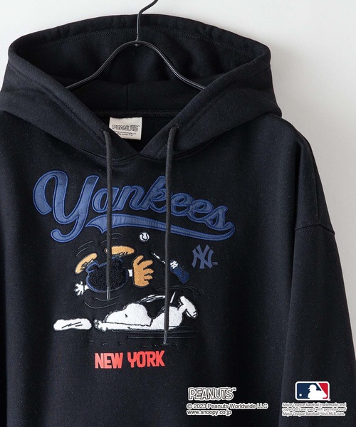 MLB ×PEANUTS】別注コラボ 裏起毛 フーディー プルオーバー