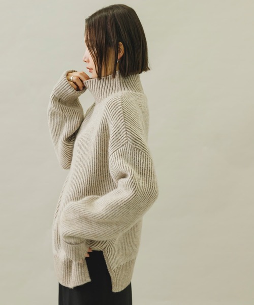 URBAN RESEARCH Sonny Label（アーバンリサーチサニーレーベル）の「配色畦編みリバーシブルニット（ニット/セーター・レディース・ベージュ系その他/ブラック系その他/グリーン系その他・FREE）」の10枚目の写真