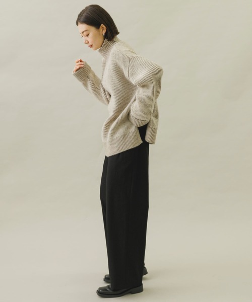 URBAN RESEARCH Sonny Label（アーバンリサーチサニーレーベル）の「配色畦編みリバーシブルニット（ニット/セーター・レディース・ベージュ系その他/ブラック系その他/グリーン系その他・FREE）」の15枚目の写真