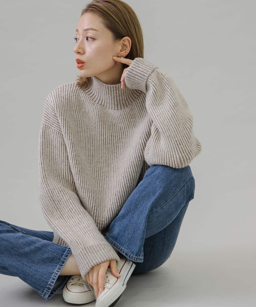 URBAN RESEARCH Sonny Label（アーバンリサーチサニーレーベル）の「配色畦編みリバーシブルニット（ニット/セーター・レディース・ベージュ系その他/ブラック系その他/グリーン系その他・FREE）」の17枚目の写真