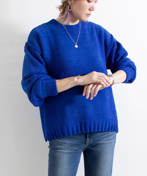 ALL ORDINARIES（オールオーディナリーズ）の「【LITTLE MARKET（リトルマーケット）】モールヤーンニットプルオーバー（ニット/セーター・レディース・グレー/イエロー/ブルー・FREE）」の8枚目の写真