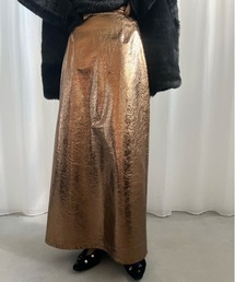 UND CRACKED METALLIC TIGHT SKIRT