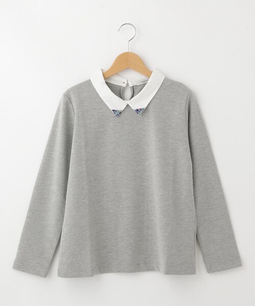 &Bridge(アンドブリッジ)の「POU DOU DOU シャツ衿付カットソー(Tシャツ/カットソー・レディース・ブルー系その他/グレー・02)」の3枚目の写真