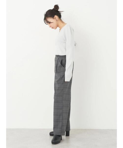 earth music&ecology（アースミュージックアンドエコロジー）の「チェックストレートパンツ（その他パンツ・レディース・ベージュ系その他4/グレー系その他3・S/M）」の7枚目の写真