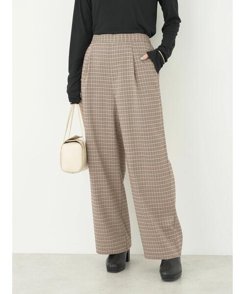 earth music&ecology（アースミュージックアンドエコロジー）の「チェックストレートパンツ（その他パンツ・レディース・ベージュ系その他4/グレー系その他3・S/M）」の9枚目の写真