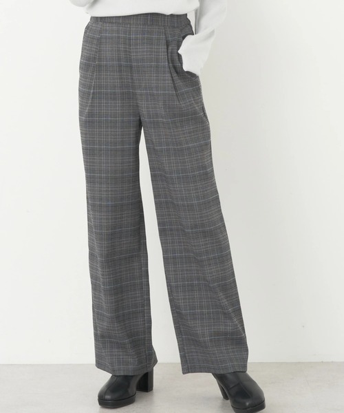 earth music&ecology（アースミュージックアンドエコロジー）の「チェックストレートパンツ（その他パンツ・レディース・ベージュ系その他4/グレー系その他3・S/M）」の2枚目の写真